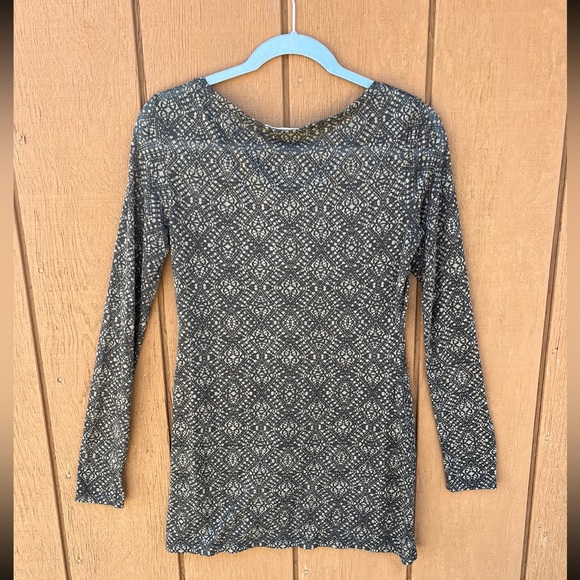 Peruvian Connection Semi-Sheer Lightweight Long Sleeve Printed Layering Shirt XS - Picture 2 of 4